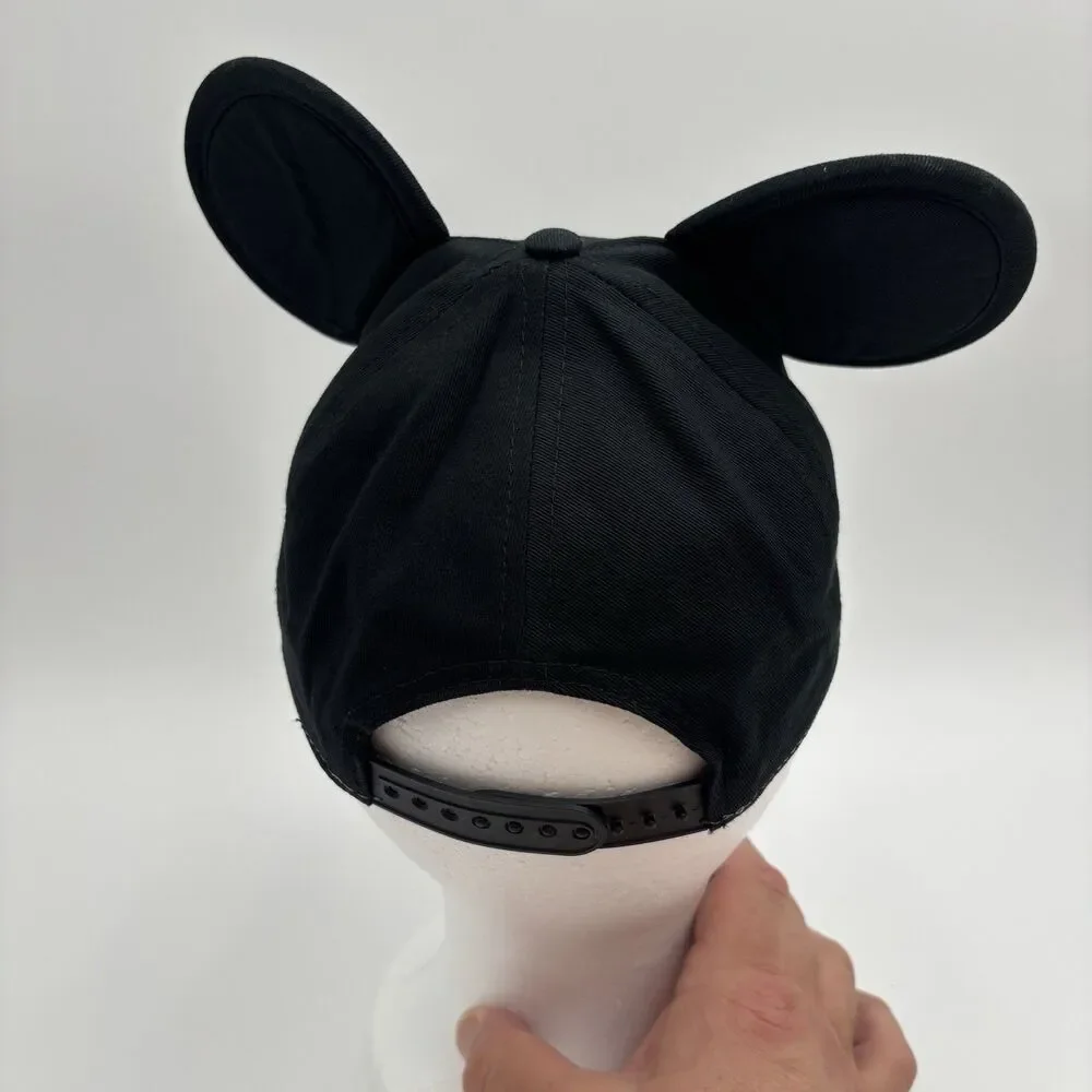 Disney Mickey Mouse Black Ears Snapback Hat Adult One Size Cotton Baseball Cap
